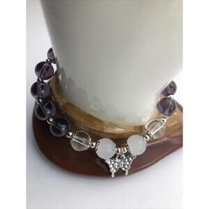 Purple Butterfly Bracelet beaded smaller size with gift bag valentines day love